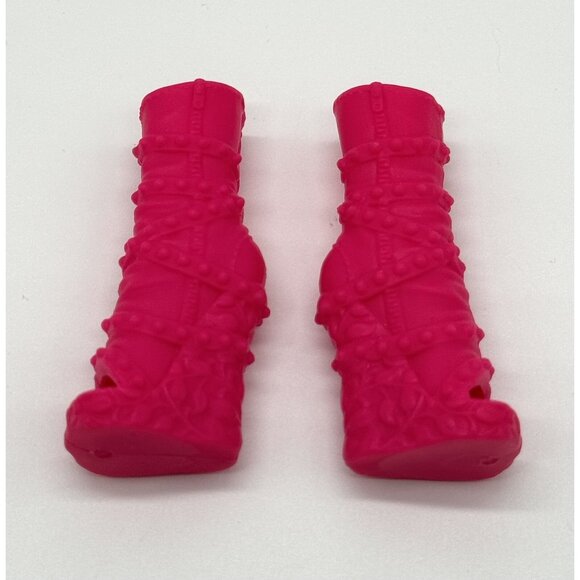 Monster High Doll Shoes Venus McFlytrap Ghoul Spirit Open Toe Pink Vine Boots - Picture 2 of 3